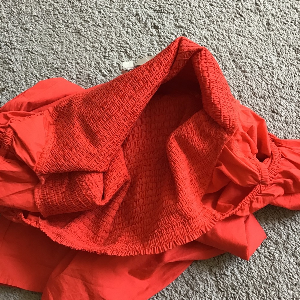 LOFT dress, short puff sleeves, smocked bust, pockets, new with tags - Picture 8 of 8